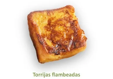 Torrijas flambeadas con crema pastelera