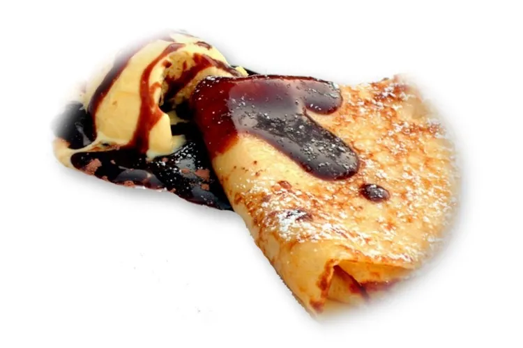 Crepe con sirope de chocolate